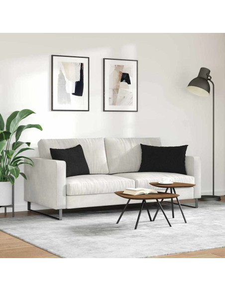 Cuscini da Divano 2 pcs Nero 60 x 40 cm Tessuto