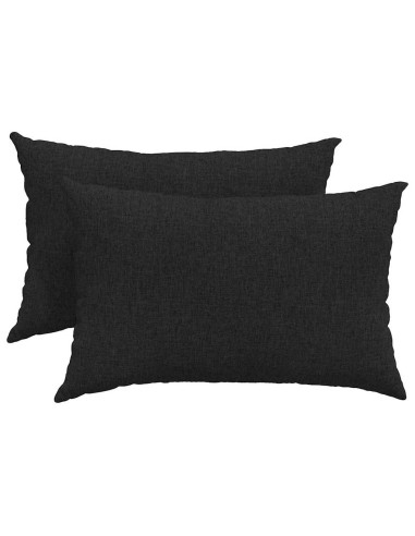Cuscini da Divano 2 pcs Nero 60 x 40 cm Tessuto
