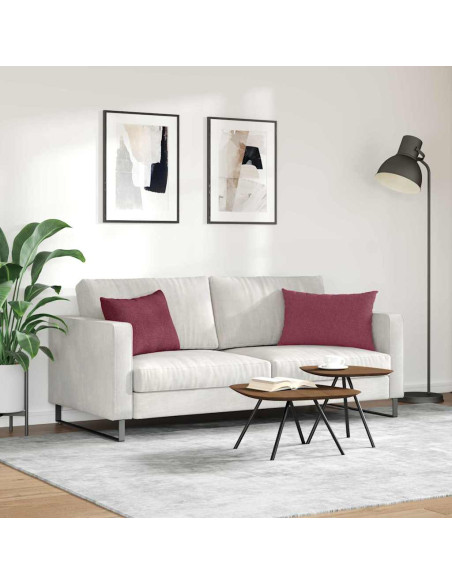 Cuscini da Divano 2 pcs Rosso Vino 60 x 40 cm Tessuto