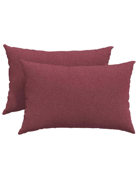 Cuscini da Divano 2 pcs Rosso Vino 60 x 40 cm Tessuto