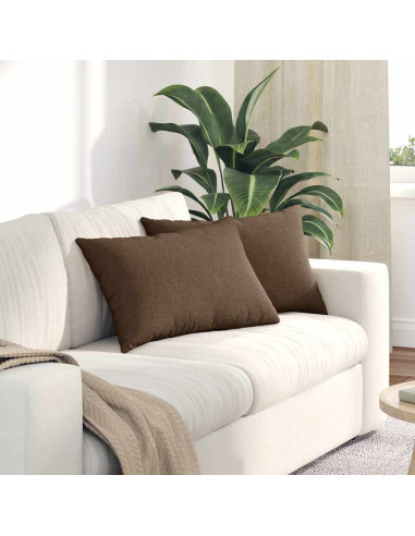 Cuscini da Divano 2 pcs Marrone 60 x 40 cm Tessuto