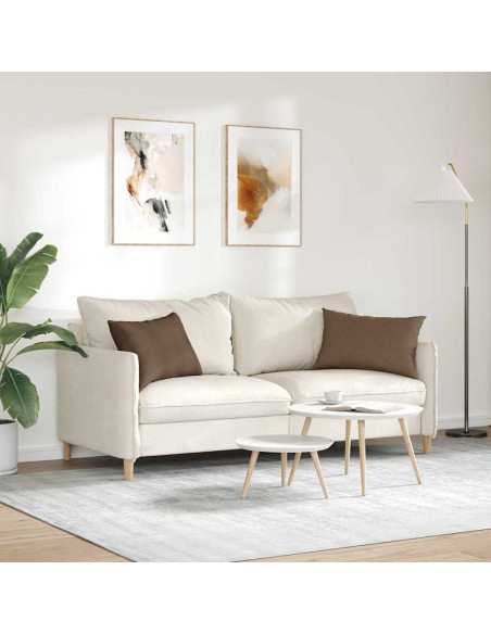 Cuscini da Divano 2 pcs Marrone 60 x 40 cm Tessuto