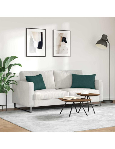 Cuscini da Divano 2 pcs Verde Scuro 60 x 40 cm Tessuto