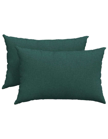 Cuscini da Divano 2 pcs Verde Scuro 60 x 40 cm Tessuto