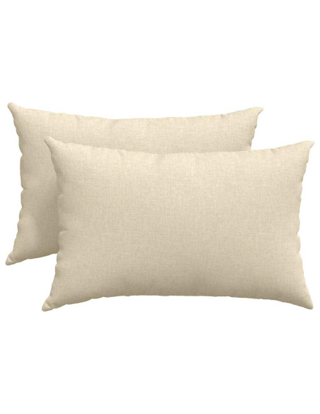 Cuscini da Divano 2 pcs Crema 60 x 40 cm Tessuto