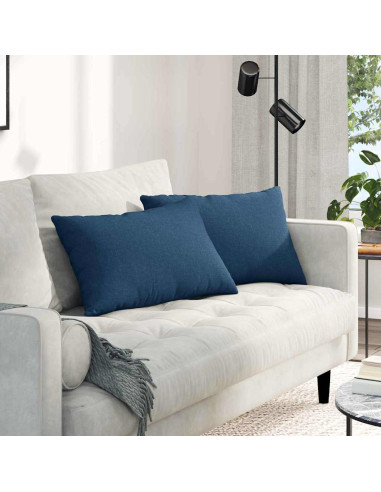 Cuscini da Divano 2 pcs Blu 60 x 40 cm Tessuto