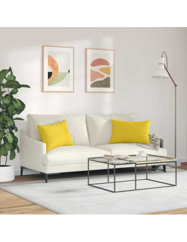 Cuscini da Divano 2 pcs Giallo Chiaro 60 x 40 cm Tessuto