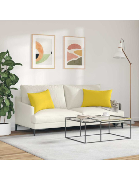 Cuscini da Divano 2 pcs Giallo Chiaro 60 x 40 cm Tessuto