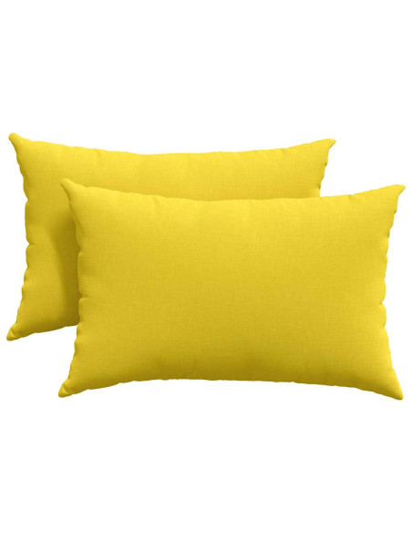 Cuscini da Divano 2 pcs Giallo Chiaro 60 x 40 cm Tessuto