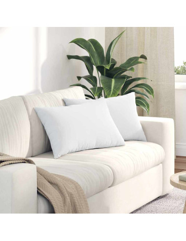 Cuscini da Divano 2 pcs Bianco 60 x 40 cm Tessuto