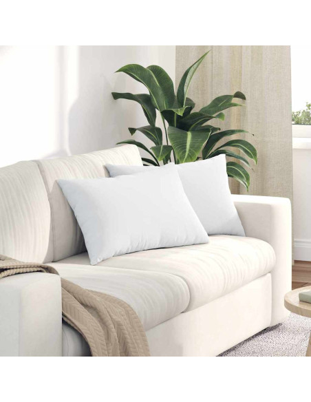 Cuscini da Divano 2 pcs Bianco 60 x 40 cm Tessuto