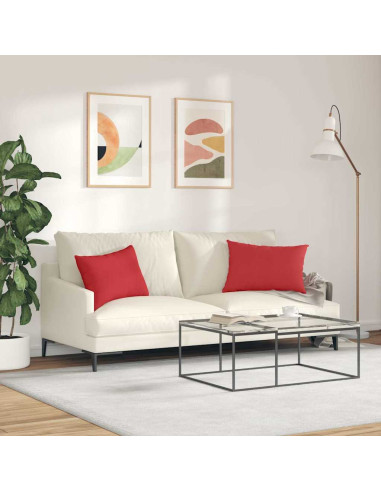 Cuscini da Divano 2 pcs Rosso 60 x 40 cm Tessuto