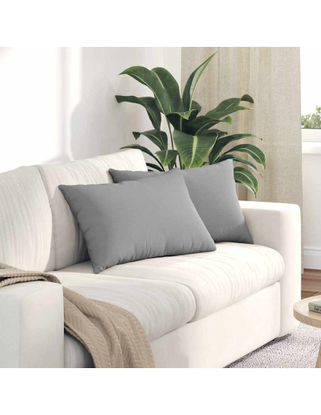 Cuscini da Divano 2 pcs Grigio 60 x 40 cm Tessuto