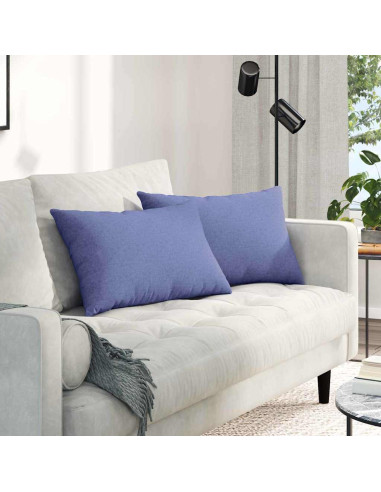 Cuscini da Divano 2 pcs Blu 60 x 40 cm Tessuto