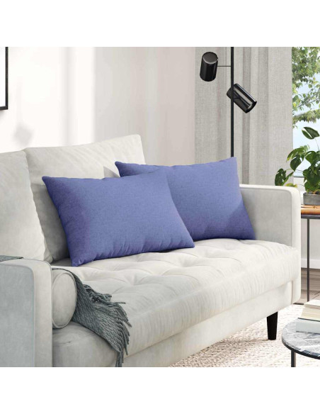 Cuscini da Divano 2 pcs Blu 60 x 40 cm Tessuto