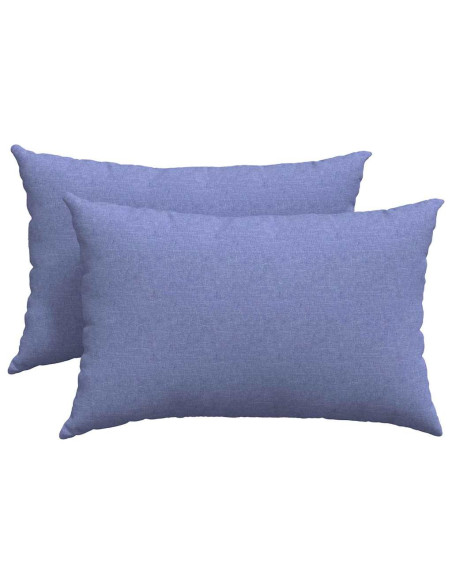 Cuscini da Divano 2 pcs Blu 60 x 40 cm Tessuto