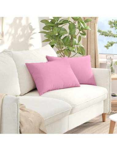 Cuscini da Divano 2 pcs Rosa 60 x 40 cm Tessuto