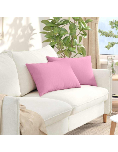 Cuscini da Divano 2 pcs Rosa 60 x 40 cm Tessuto
