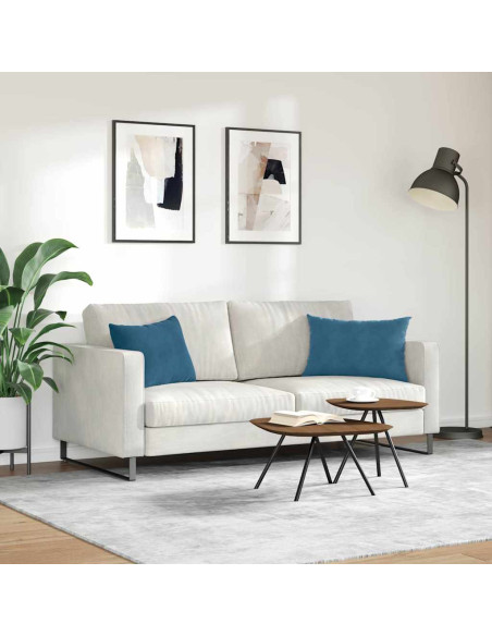 Cuscini da Divano 2 pcs Blu 60 x 40 cm Tessuto in Cords