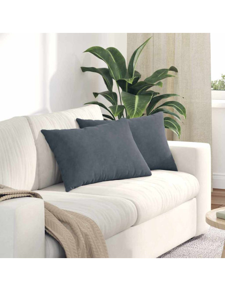 Cuscini da Divano 2 pcs Grigio scuro 60 x 40 cm