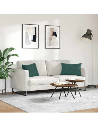 Cuscini da Divano 2 pcs Verde scuro 60 x 40 cm Tessuto in Cords