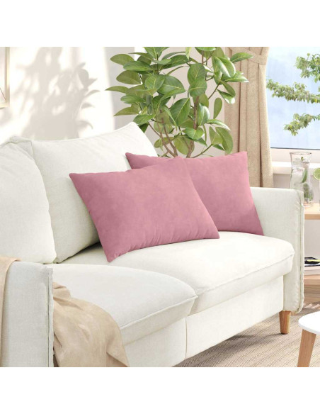 Cuscini da Divano 2 pcs Rosa 60 x 40 cm Tessuto in Cords