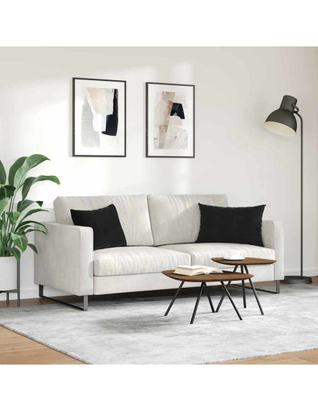 Cuscini da Divano 2 pcs Nero 60 x 40 cm Tessuto in Cords