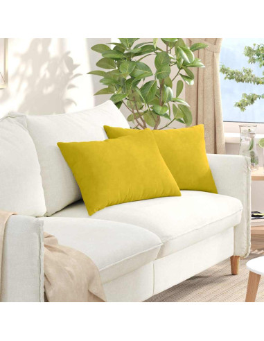 Cuscini da Divano 2 pcs Giallo 60 x 40 cm Tessuto in Cords