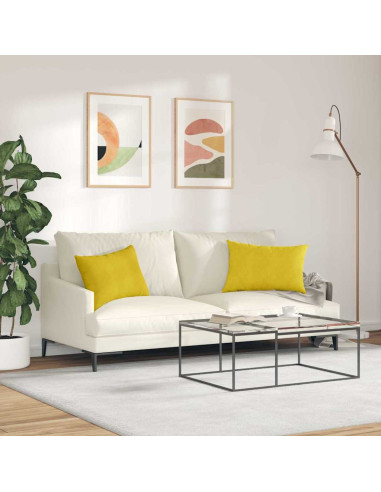 Cuscini da Divano 2 pcs Giallo 60 x 40 cm Tessuto in Cords