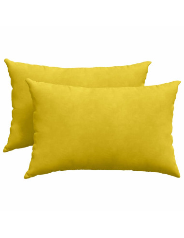 Cuscini da Divano 2 pcs Giallo 60 x 40 cm Tessuto in Cords