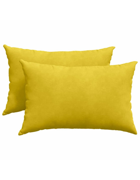 Cuscini da Divano 2 pcs Giallo 60 x 40 cm Tessuto in Cords
