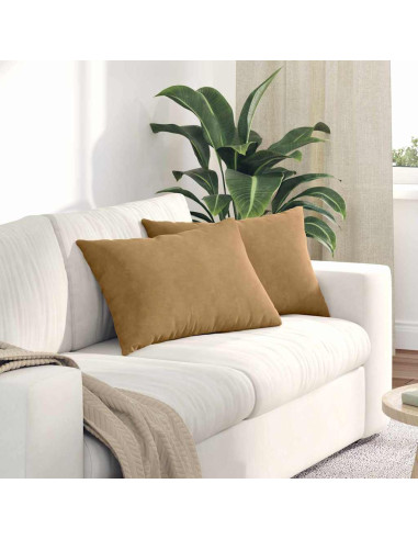 Cuscini da Divano 2 pcs Marrone 60 x 40 cm Tessuto in Cords