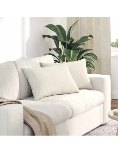 Cuscini da Divano 2 pcs Crema 60 x 40 cm Tessuto in Cords