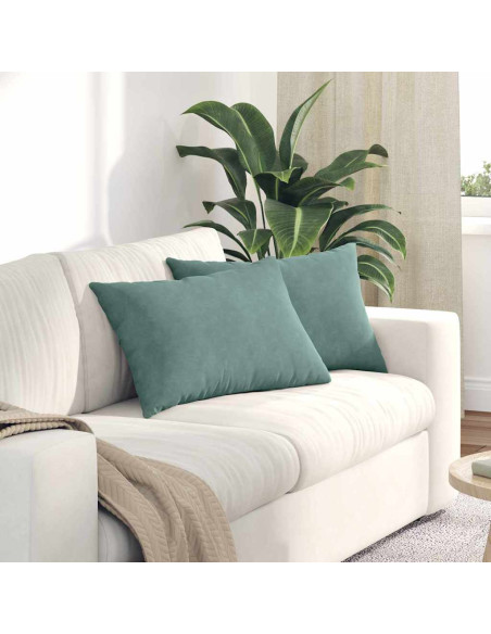 Cuscini da Divano 2 pcs Verde Mare 60 x 40 cm Tessuto in Cords