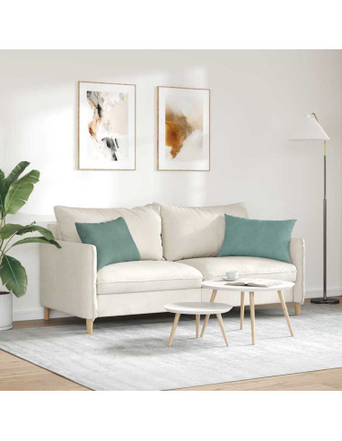 Cuscini da Divano 2 pcs Verde Mare 60 x 40 cm Tessuto in Cords