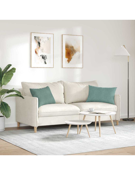 Cuscini da Divano 2 pcs Verde Mare 60 x 40 cm Tessuto in Cords