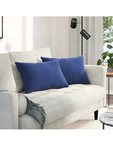 Cuscini da Divano 2 pcs Blu Polizia 60 x 40 cm Tessuto in Cords