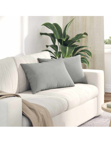 Cuscini da Divano 2 pcs Grigio chiaro 60 x 40 cm Tessuto