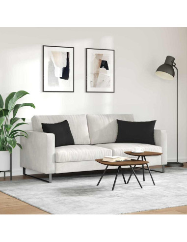 Cuscini da Divano 2 pcs Nero 60 x 40 cm Tessuto