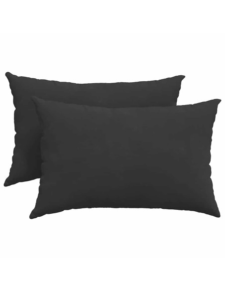 Cuscini da Divano 2 pcs Nero 60 x 40 cm Tessuto