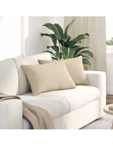 Cuscini da Divano 2 pcs Crema 60 x 40 cm Tessuto