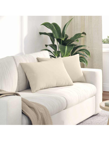 Cuscini da Divano 2 pcs Beige 60 x 40 cm Tessuto