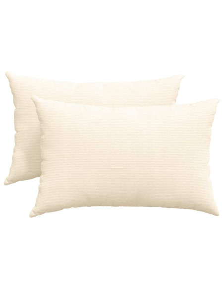 Cuscini da Divano 2 pcs Crema 60 x 40 cm Tessuto in Cords