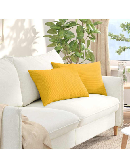 Cuscini da Divano 2 pcs Giallo Chiaro 60 x 40 cm