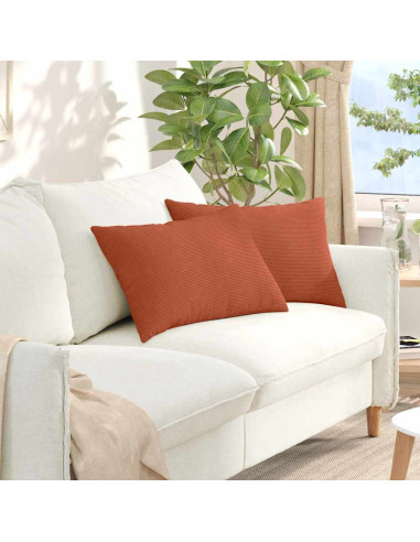 Cuscini da Divano 2 pcs Rosso Arancio 60 x 40 cm