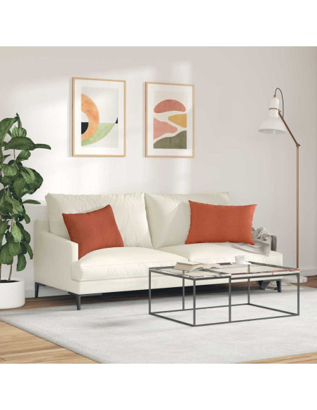 Cuscini da Divano 2 pcs Rosso Arancio 60 x 40 cm