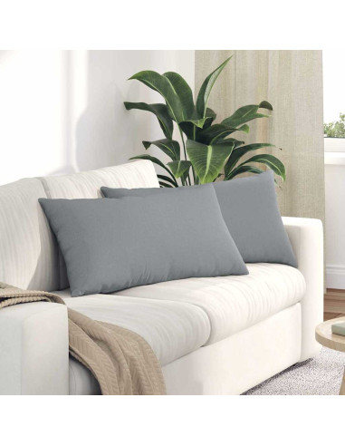 Cuscini da Divano 2 pcs Grigio chiaro 80 x 40 cm Tessuto