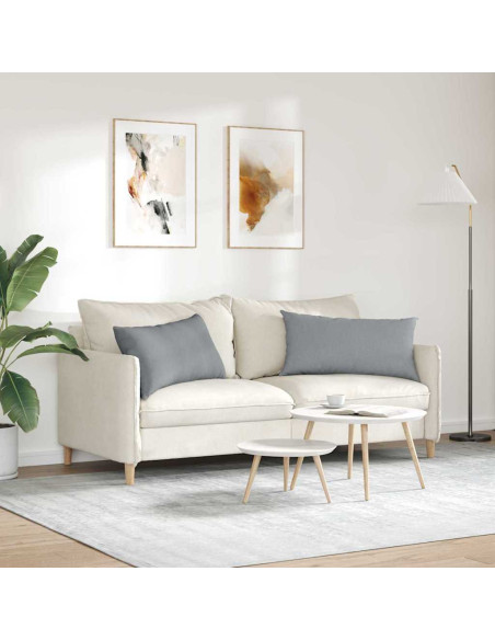Cuscini da Divano 2 pcs Grigio chiaro 80 x 40 cm Tessuto