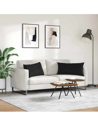 Cuscini da Divano 2 pcs Nero 80 x 40 cm Tessuto