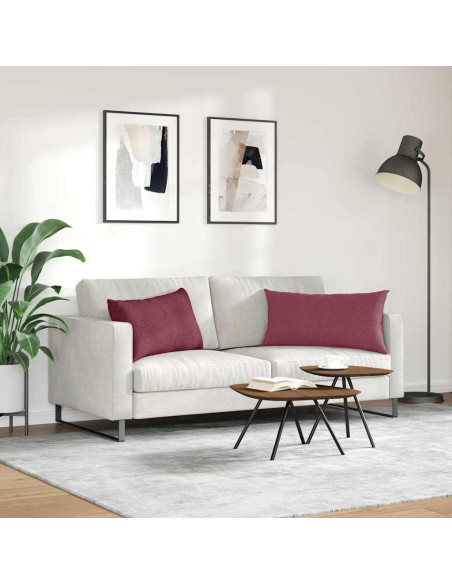 Cuscini da Divano 2 pcs Rosso Vino 80 x 40 cm Tessuto